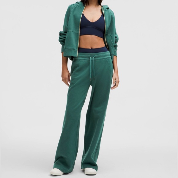 Lululemon Scuba Mid-Rise Wide-Leg Pant Short ~ Sz XS ~ Storm Teal Green - Picture 9 of 9